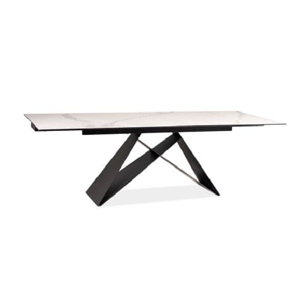Veneti Rozkladací jedálenský stôl VIDOR 2 - 180x90, biely mramor / čierny